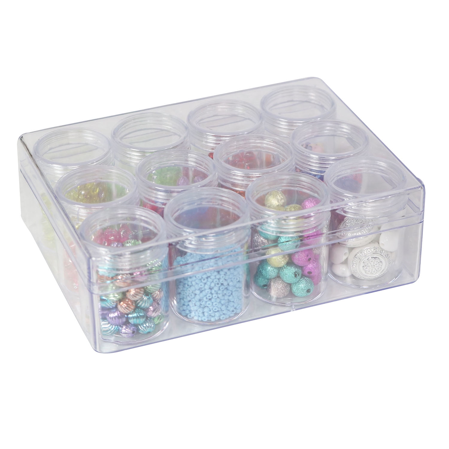 Wotermly Clear Plastic Beads Storage Containers (6Grids3Pcs