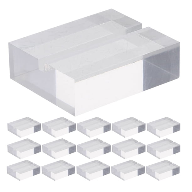 24 tarjeteros de presentación - Mini soporte de acrílico transparente para tarjetas de presentación, ideal para mesa, oficina, restaurante, hogar y comedor.