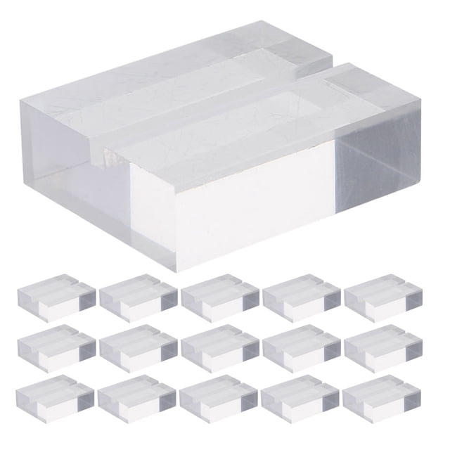 24 tarjeteros de presentación - Mini soporte de acrílico transparente para tarjetas de presentación, ideal para mesa, oficina, restaurante, hogar y comedor.