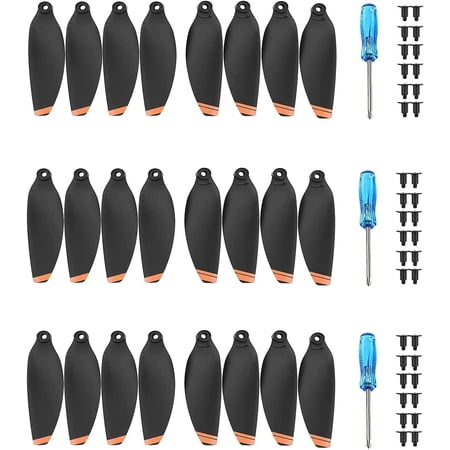 (24 Pcs) Mavic Mini 2/Mini 2 SE/Mini SE/Mini 4K Propellers Compatible with DJI Mini 2/Mini SE/Mini 2 SE/Mini 4K Drone Replacement Low-Noise and Quick-Release Blades Props Accessories (Orange)
