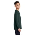 thumbnail image 4 of Port & Company Youth Long Sleeve Core Cotton T-Shirt Dark Green X-Small, 4 of 6