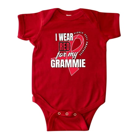 

Inktastic Sickle Cell Awareness I Wear Red For My Grammie Gift Baby Boy or Baby Girl Bodysuit