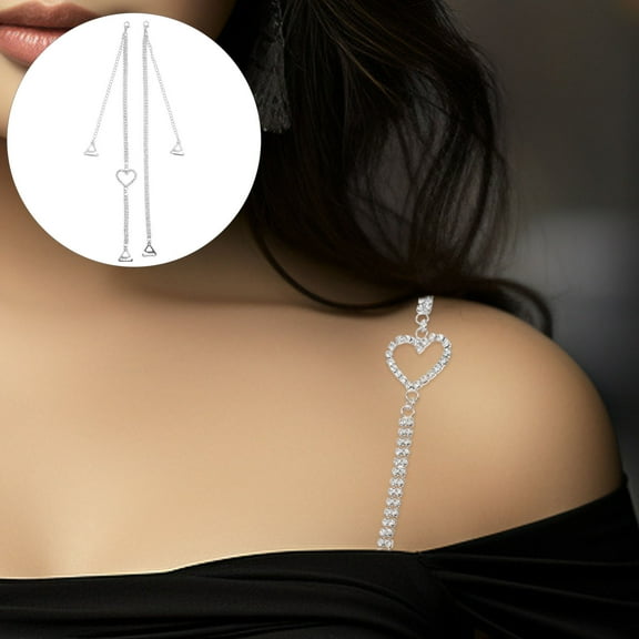 OHOIOLLA Rhinestone Bra Straps 1 Pair Adjustable Metal For Lingerie