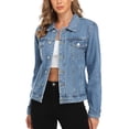 thumbnail image 1 of Chaqueta vaquera MISS MOLY para mujer con botones, manga larga, azul M, 1 of 4