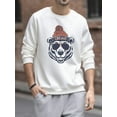 thumbnail image 2 of Men's Casual Loose Fit Crew Neck Sweatshirt With Bear Head Graphic Print, Chicago-Inspired Design, 2 of 5
