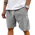thumbnail image 3 of Dwelliawo Mens Corduroy Shorts Loose Fit Wide Leg Corduroy Short Travel Lightweight Elastic Waist Shorts Pant Knee Length Drawstring Shorts Gray M, 3 of 7