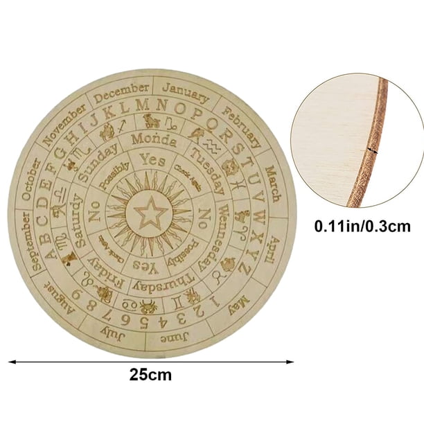 Tablero de péndulo de adivinación de madera con posavasos tallado en luna de estrellas (rosa 25 cm) Likrtyny Para estrenar