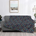 thumbnail image 2 of Honeii Shells and Seaweed print throw blanket, crafted from cozy cotton flannel, offers versatile home decor as a bedding suitable for all seasons.-50"x40", 2 of 6