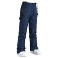 thumbnail image 4 of Xfvqtps Women Snow Pants Ski Bibs Snowboarding Adjustable Straps Solid Color Thermal Warm Waterproof Windproof Winter Overalls Blue, 4 of 7