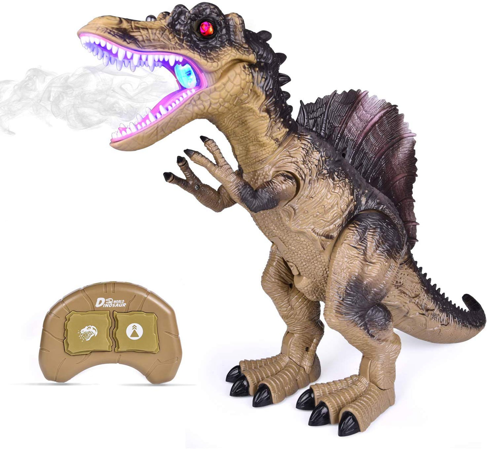Walking Movement JOYIN LED Light Up Remote Control Dinosaur Walking and Roaring Realistic T-Rex Dinosaur Toys with Glowing Eyes Shaking Head For Toddlers Boys Girls 