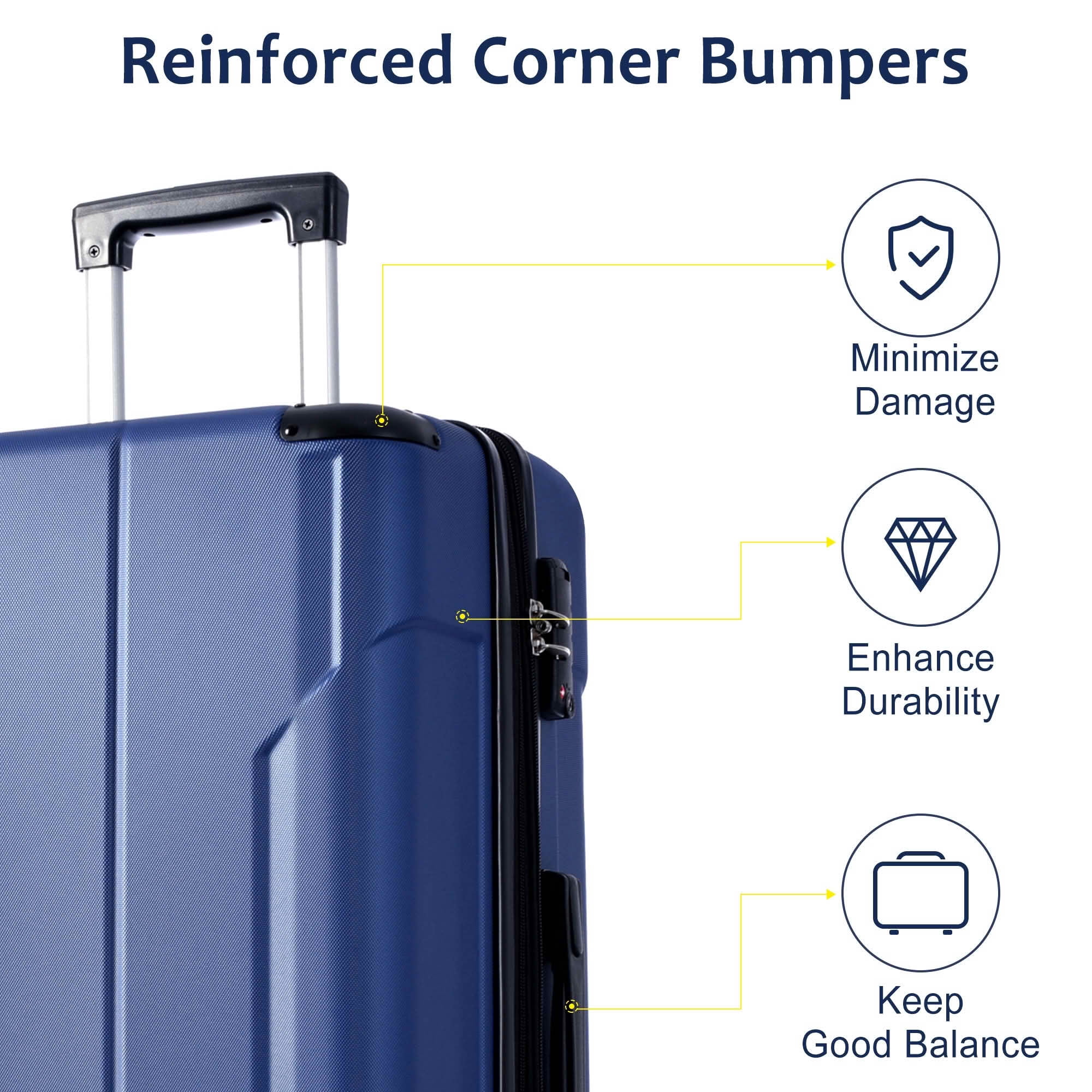 MAYEERTY 2 Piece 20+28Inch Expandable Hardshell Luggage Set, ABS Suitcases with Spinner Wheels, TSA Lock for Short and Long Distance Trave
