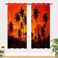 thumbnail image 2 of Palm Trees Curtains, Tropical Sunset Forest Woodland Nature Landscape Scenery Pattern Waterproof Grommet Window Drapes for Bedroom Kitchen Bathroom Window Small Closet Cafe 2 Panels W27.5 x L39, 2 of 6