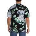 thumbnail image 3 of Yiaed Cartoon Koala Bear Print Mens Casual Wrinkle Free Shirts Short Sleeve Button Down Summer Stretch Dress Shirt-XX-Large, 3 of 5