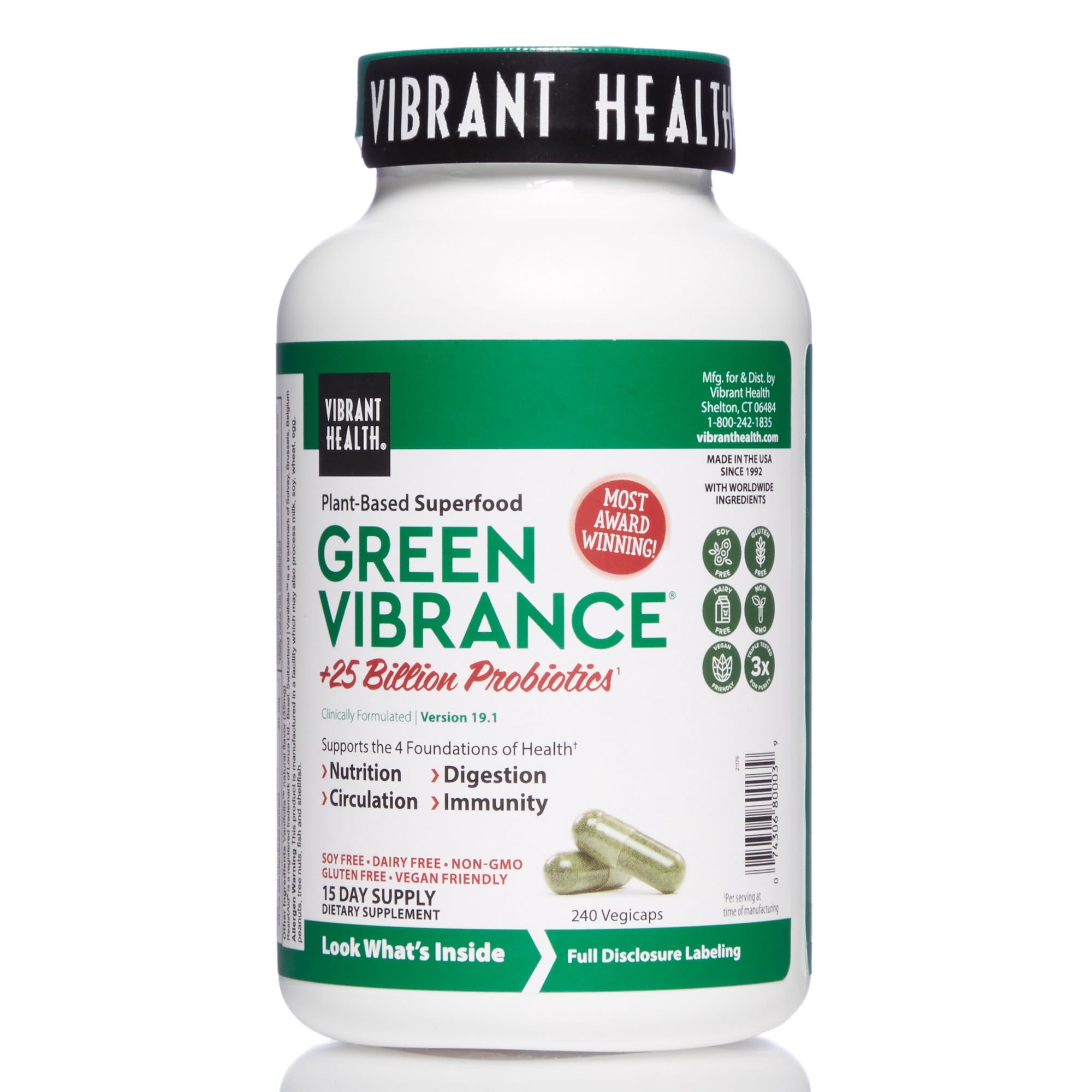 Vibrant Health, Green Vibrance, Version 17.0, 240 VegiCaps