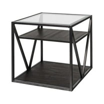 Arista Medium Gray Metal Framed End Table