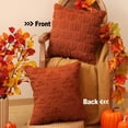 thumbnail image 3 of Fall Decorations Set of 2 Double-Sided Fall Pillow Covers 18" x 18", with 2 Different Looks, Rust Pumpkin & Leaf, Soft Plush Faux Fur Throw Pillow Covers for Home Decor, 3 of 13
