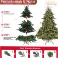 thumbnail image 3 of JERFIT 5ft Pre-Lit Christmas Tree with 350 Warm White Lights, Full PVC Holiday Tree with Hinged Branches & Wide Base for Easy Setup and Spacious Rooms, 3 of 10