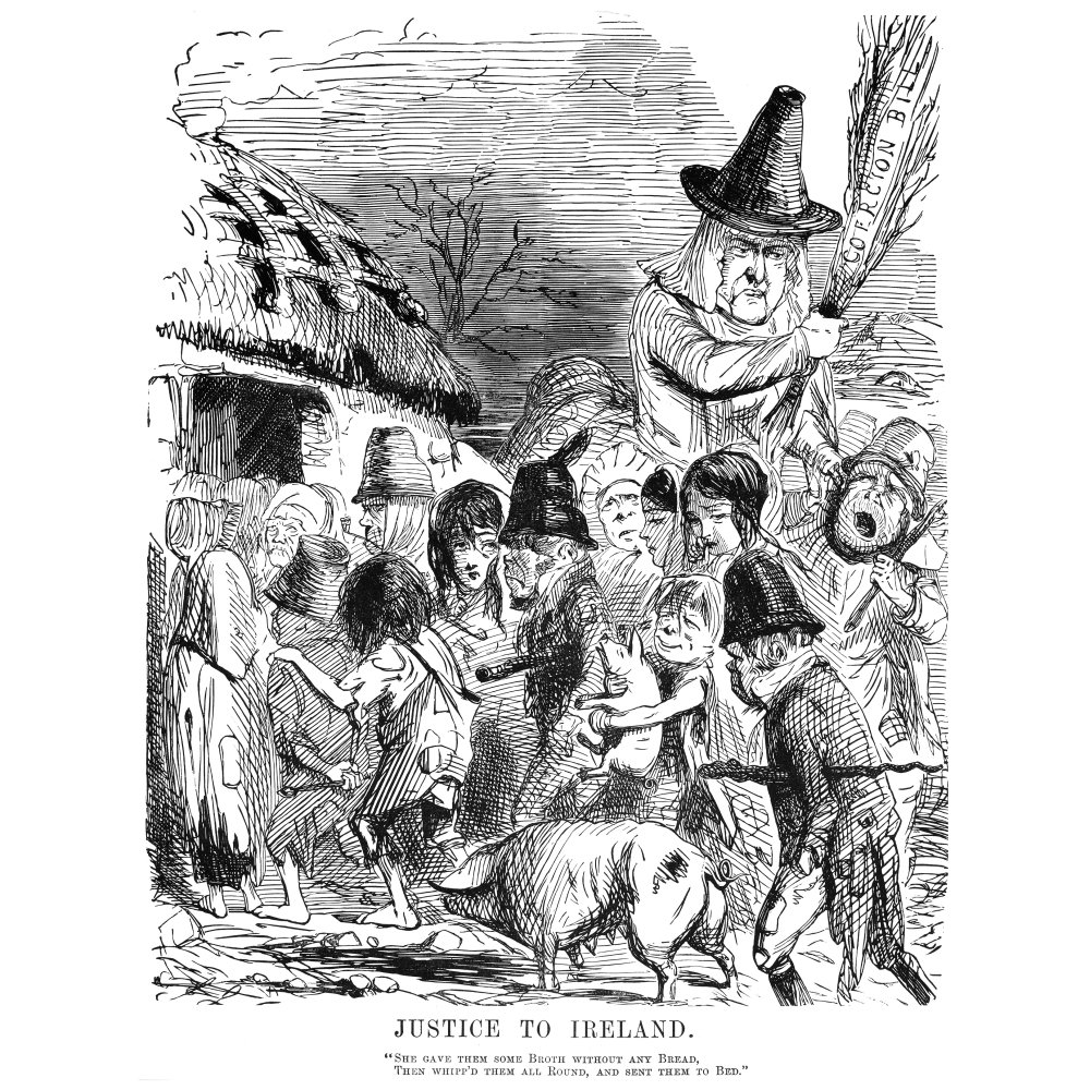 Irish Potato Famine 1846 NJustice To Ireland An 1846 Cartoon By John