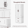 thumbnail image 5 of 71" Farmhouse Kitchen Pantry Cabinet with 2 Large Drawers, Freestanding Cupboard Cabinet for Kitchen, Dining Room, Living Room, Laundry, White, 5 of 9