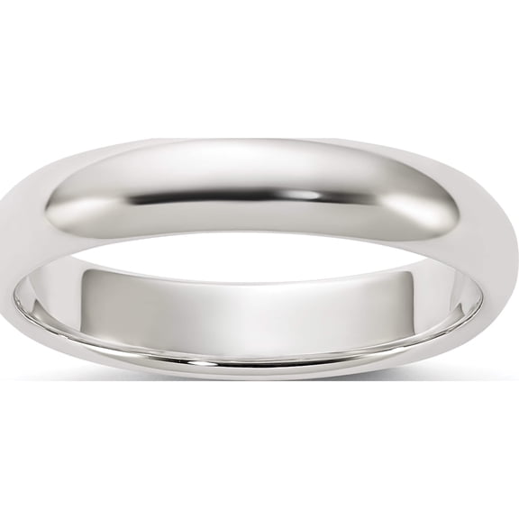 Sterling Silver 4mm Half-Round Band (Size 10) Made In United States qwh040-10