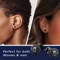 thumbnail image 3 of MomentWish 2 Carat Round Cut Brilliant Black Moissanite Stud Earrings for Women Men 925 Sterling Silver Jewelry Father's Day Gift, 3 of 9
