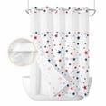 thumbnail image 2 of Independence Five-pointed Star Shining No Hook Shower Curtain Waterproof,Bathroom Curtains with Snap in Liners and See Through Top Window,White American Flag Day Bathtub Curtains Shower 48"Wx72"L, 2 of 8