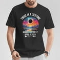 thumbnail image 2 of Solar Eclipse 2024 T-Shirt, "Twice In A Lifetime" April 8 Celestial Event Tee, Total Eclipse Path of Totality Graphic Shirt for Men, Women, Kids, Astronomy Enthusiast , Size 3XL, Color Black, 2 of 3
