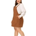 thumbnail image 3 of Vestido de mujer de talgrande con tirantes y cintualde ante marrón 4XL, 3 of 6