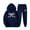 Navy, variant on LINGLANG Fall Outfits For Women 2025 Sets Classic Bow Printed Hoodie Warm Set 2 Piece Set Casual Sweatsuit Lounge Set Matching Sets