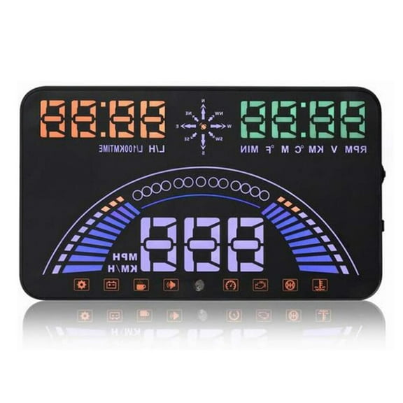 5.8" S7 HUD GPS Speedometer OBD2 Car Head Up Display Vehicle Speeding Warning Fuel Consumption Water Temperature RPM Multi-Function