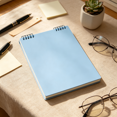 thumbnail image 3 of A5 Top Spiral Notebook Lined 60 Sheets Refillable Loose Leaf Notepad For Office Work Meeting And Journal Records (Light Blue), 3 of 5