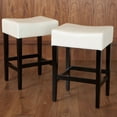 thumbnail image 1 of Layla Backless Ivory Leather Counterstools (Set of 2), 1 of 4