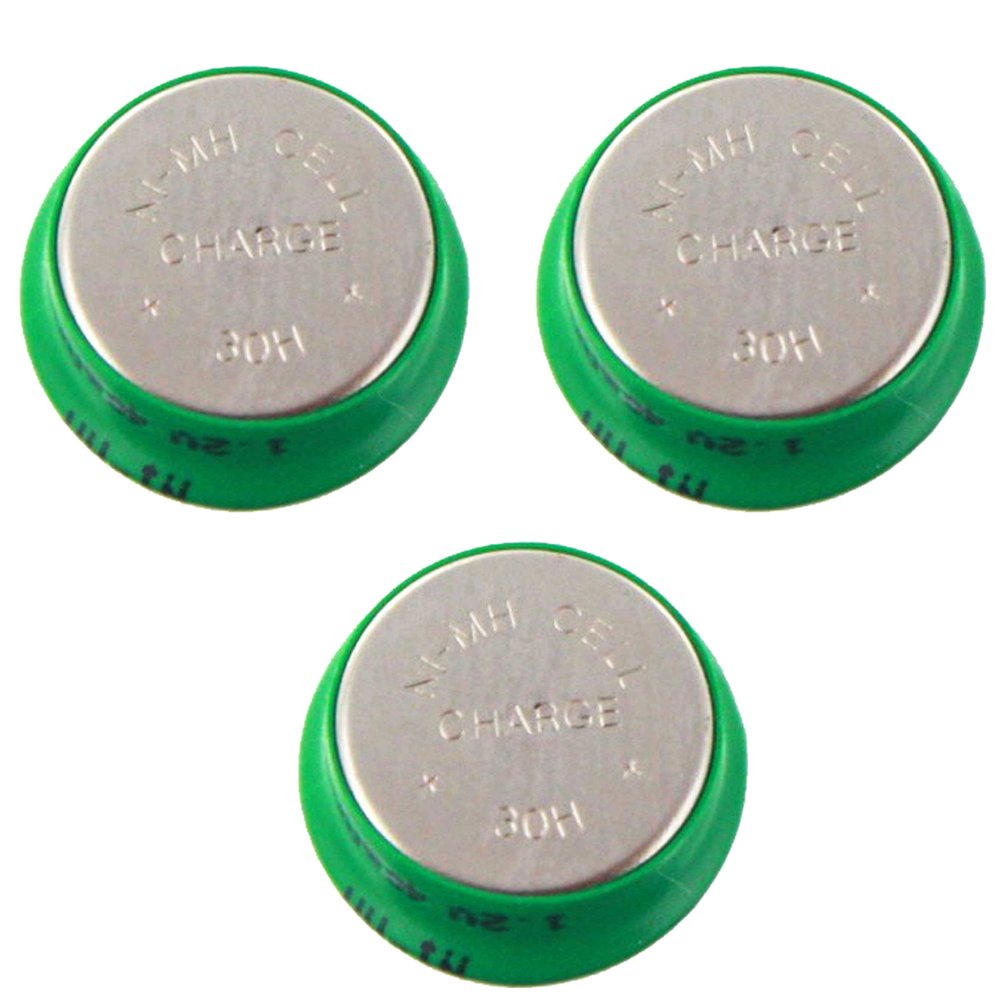 3pcs 40mAh NiMH 1.2V Flat Top Cell Coin Button Rechargeable Battery USA