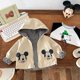 thumbnail image 3 of Chaqueta con estampado de Mickey Mouse para niños, ropa de primavera de dibujos animados de Disney, prendas de vestir con capucha de doble cara, chaqueta caqui para niños de 0 a 5 años, 3 of 5
