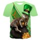 thumbnail image 1 of Blusa informal de manga corta con cuello redondo y estampado de trébol del Día de San Patricio para hombre Pompotops oipoqjl5638, 1 of 3