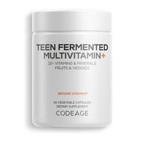 Codeage Daily Teen Multivitamin, 25 Organic Whole Foods, Probiotics & Enzymes for Teenagers, Vegan, 60 ct