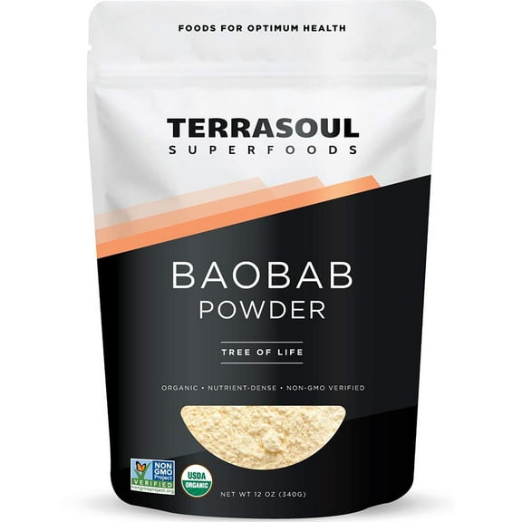 Terrasoul Superfoods Organic Baobab Fruit Powder, 12 Oz - Vitamin C | Antioxidants