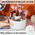 thumbnail image 7 of AOWOO Makeup Brush Holder Organizer, 360 Degree Rotating Brush Holder, Eye Shadow Brush Lipstick Case, Cosmetic Storage, 5 Slot Makeup Brushes Cup Tray for Bathroom, Desk Storage(White), 7 of 7