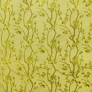 Dundee Deco Peel and Stick Self Adhesive Wallpaper - Floral Glitter Gold, Green Flowers on Vine, 18 ft x 18 in