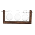 thumbnail image 1 of Soporte para plantas hidropónicas con 3 jarrones para bombillas, marco de madera montable en la pared, macetero para decoración de escritorio, 1 of 9
