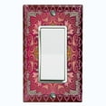 thumbnail image 1 of Metal Light Switch Plate Cover Elegant Red Mandala Flower Tile Pattern TIL068, 1 of 13