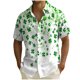thumbnail image 2 of Ceisia Men's St. Patrick's Day Clover Print Short Sleeve Button-Down Shirt Collection | Mixed Green Clover Splatter Print Button-Up Shirt Gifts, 2 of 9