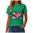 thumbnail image 5 of mgoYE Women 250 Anniversary Shirt Patriotic Tops Tee Happy 250th Birthday Clothes for Women Green L, 5 of 8