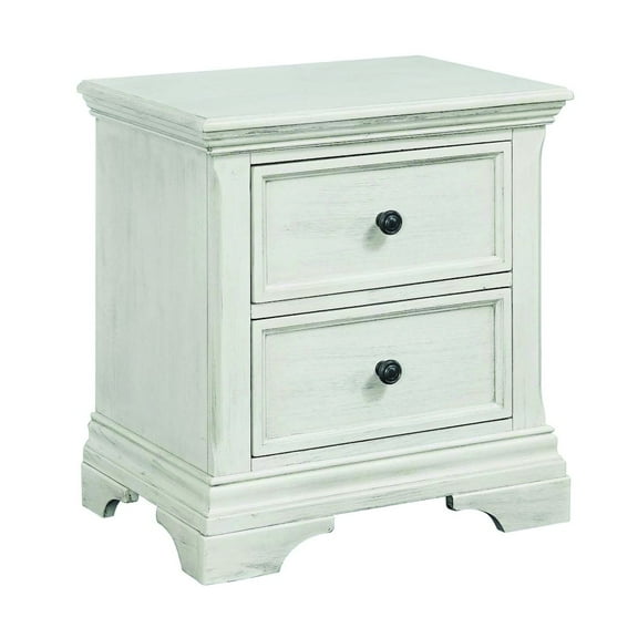 Westwood Design Olivia 2-Drawer Traditional Wood Nightstand in Brushed White