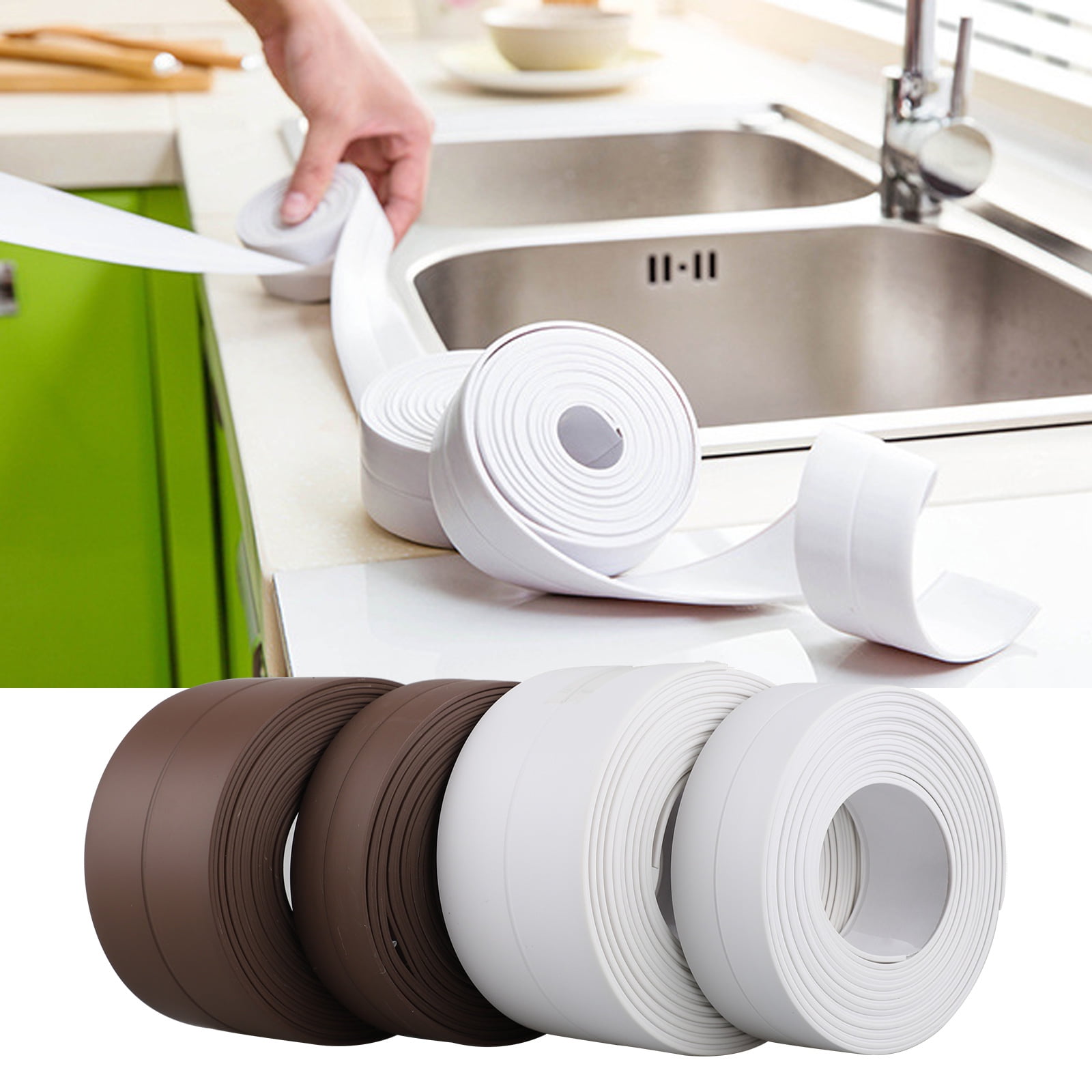 22mm/38mm Caulk Strip PVA Self Adhesive Waterproof Repair Tape for