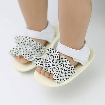 

Baby Girls Cotton Polk Dot Print Sandals Soft Sole Summer Shoes 0-18M