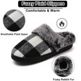 thumbnail image 5 of CHICVOMEY House Slippers for Women & Men Checkered Plaid Memory Foam Slippers with Fuzzy Faux Fur Non-Slip Cozy House Slippers, 5 of 6