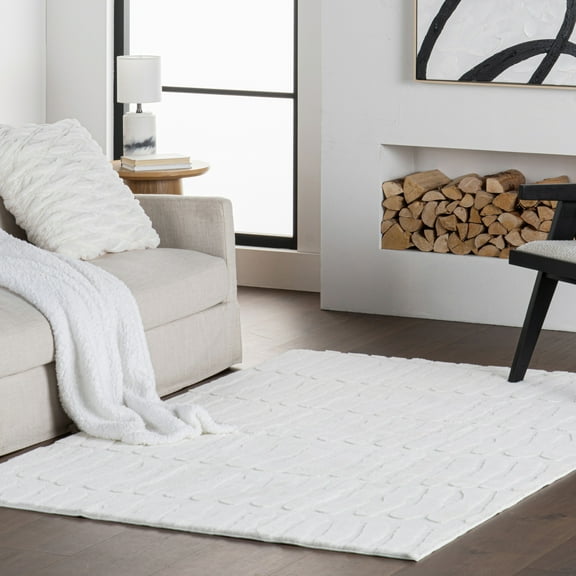nuLOOM Tavina Solid Cloud Washable Area Rug, 8' x 10', Tavina Off-white