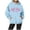 D-Light Blue, variant on Bigetiay Womens Hoodie Women's Letter Print Hoodies Long Sleeved Hoodie with Pockets Women's Sweatshirts Light Blue Hoodie, Size S
