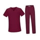 thumbnail image 3 of Conjunto de uniforme de enfermería, conjunto de uniforme de enfermería, mangas cortas, lavable, con bolsillos, suave XL, 3 of 9